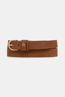 Kožený pásek Tommy Hilfiger dámský, hnědá barva, AW0AW17762
