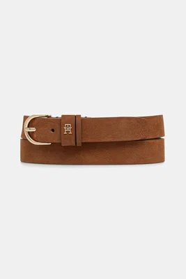 Kožený pásek Tommy Hilfiger dámský, hnědá barva, AW0AW17762