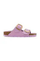 Kožené pantofle Birkenstock Arizona Big Buckle dámské, fialová barva, 1030328