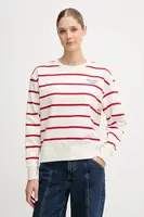 Bavlněná mikina Pepe Jeans dámská, béžová barva, vzorovaná, PL5800020