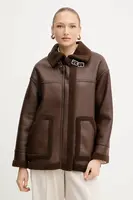 Bunda Silvian Heach LAZOJOSE hnědá barva, přechodná, GPA25171CP