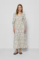 Šaty Bizuu PATRYA béžová barva, midi, PATRYA CREAM