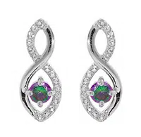 Brilio Silver Třpytivé stříbrné visací náušnice s topazy Mystic Stone SE09089