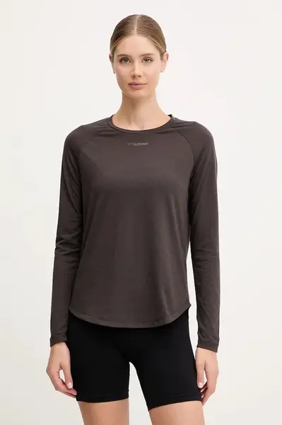 Tréninkové tričko s dlouhým rukávem Hummel Vanja černá barva, 214244