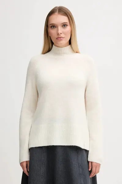 Svetr Gaudi dámský, béžová barva, s golfem, 521FD53011