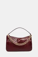 Kožená kabelka Twinset vínová barva, 252TD8252