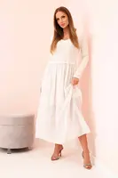 Kesi Włoski Šaty dlouhé na ramínka švestková