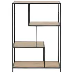Dieter Knoll REGÁL, černá, barvy dubu, ocel, 77/114/34 cm