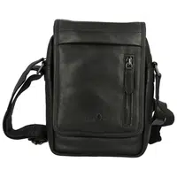 Pánská kožená crossbody taška černá - Greenwood Olivier