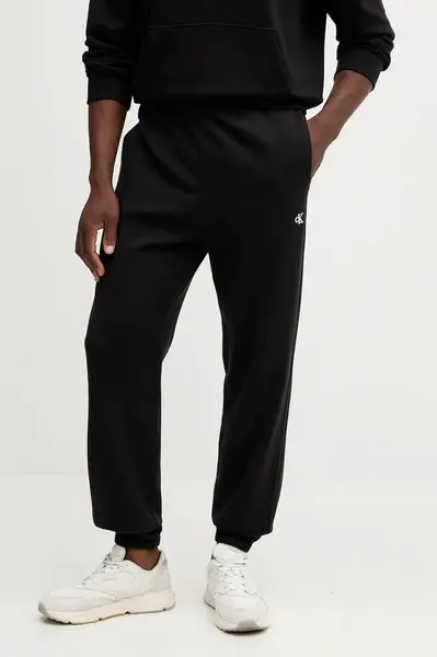 Bavlněné tepláky Calvin Klein Jeans pánské, černá barva, LV04RD241G