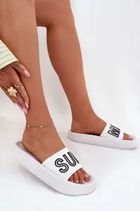 Dámské Pantofle Na Silné Podešvi SUMMER Bílé Vinceza 76051