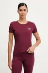 Tričko EA7 Emporio Armani dámské, vínová barva, AF18476.7W000795
