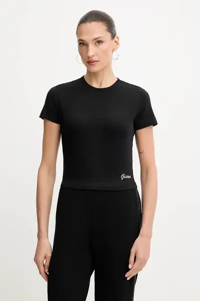 Tričko Guess dámské, černá barva, W5YI06 KCYV2