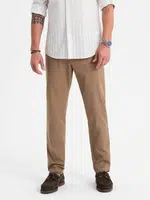 Ombre Men's REGULAR FIT chino pants with fine texture - dark beige