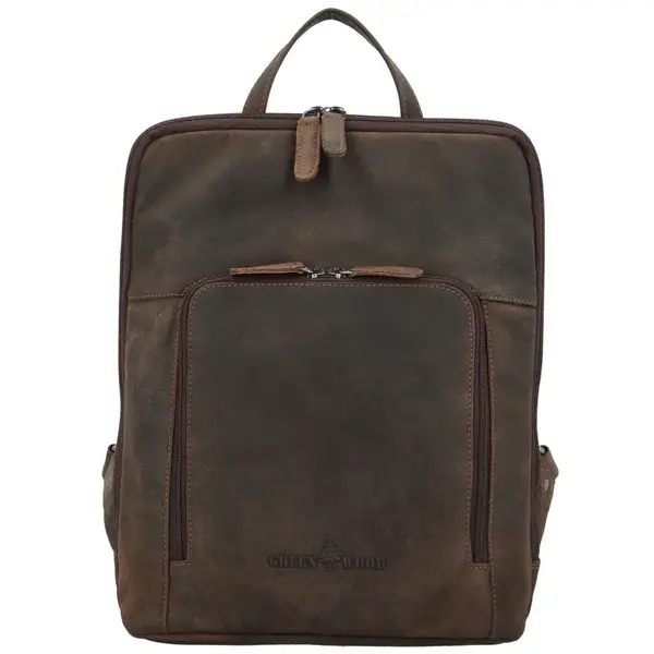 Kožený batoh tmavě hnědý - Greenwood Agnar