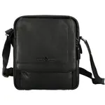 Pánská kožená crossbody taška černá - Greenwood Vaios