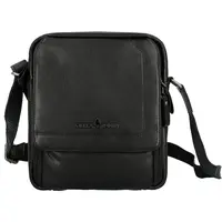 Pánská kožená crossbody taška černá - Greenwood Vaios