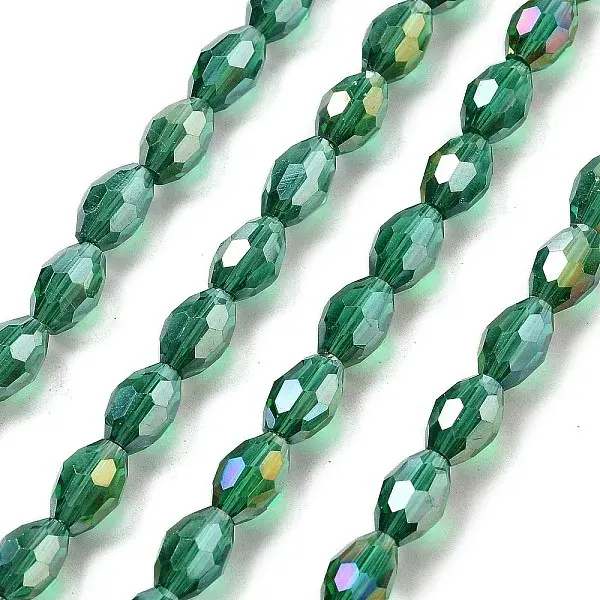 Transparent Electroplate Glass Beads Strands