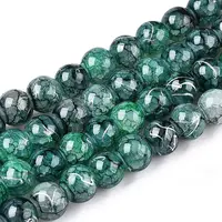 Drawbench Crackle Glass Beads Strands