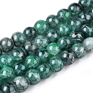 Drawbench Crackle Glass Beads Strands