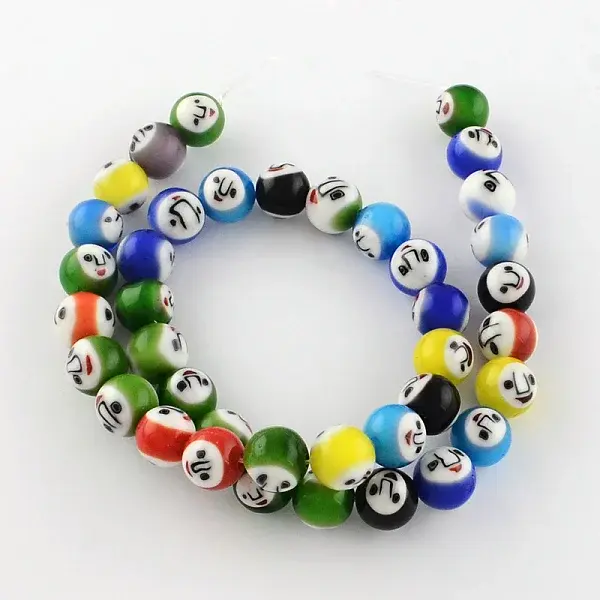 Round Handmade Lampwork Bead Strands