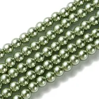 Eco-Friendly Dyed Glass Pearl Bead Strands