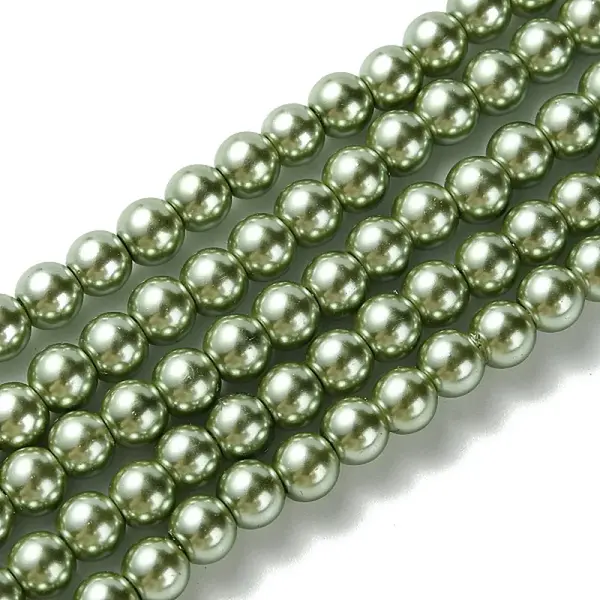 Eco-Friendly Dyed Glass Pearl Bead Strands