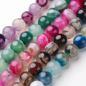 Natural Striped Agate/Banded Agate Beads Strands