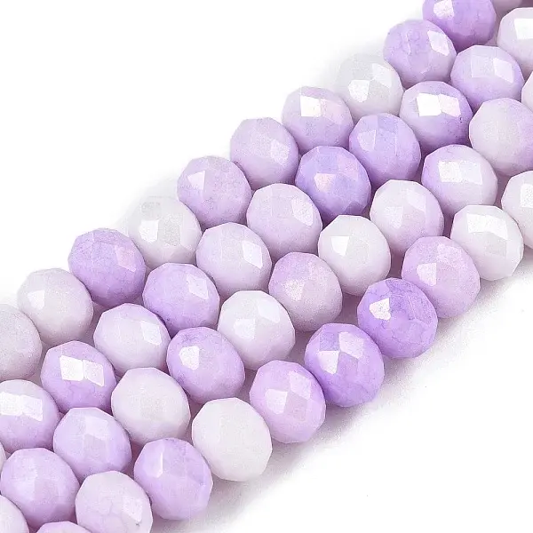Anti-Tarnish Faceted Electroplated Glass Beads Strands