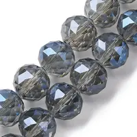 Transparent Electroplate Glass Beads Strands