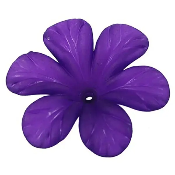 Blue Violet Transparent Frosted Chunky Acrylic Flower Beads