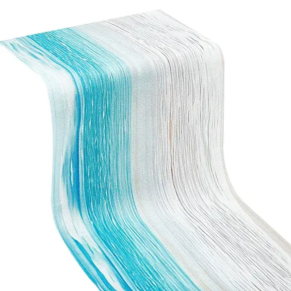 2Pcs 2 Style Gradient Summer Ocean Beach Burlap Table Runner