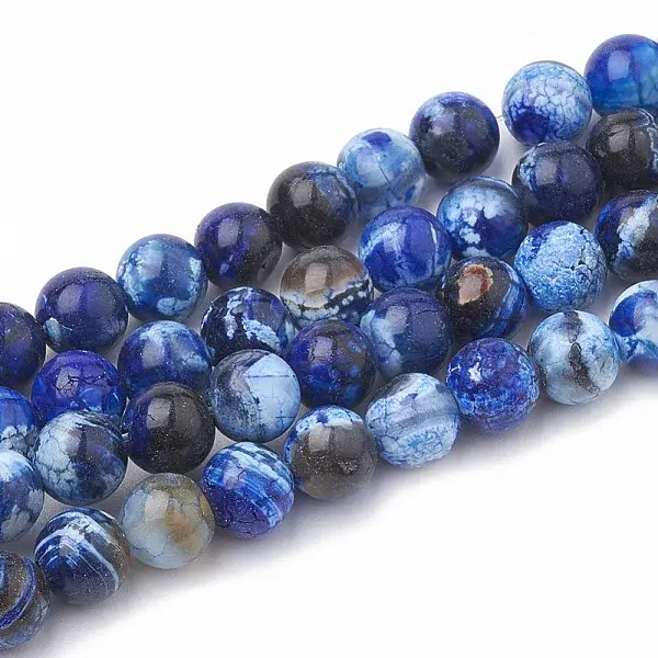 Dyed Natural Crackle Agate Beads Strands