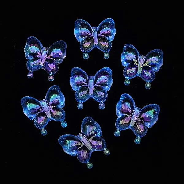 Luminous UV Plating Rainbow Iridescent Acrylic Beads