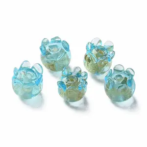 Handmade Gold Foil Lampwork Beads
