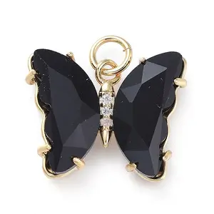 Brass Micro Pave Clear Cubic Zirconia Pendant