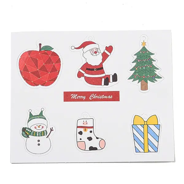 6 Styles Christmas Paper Gift Tag Display Cards