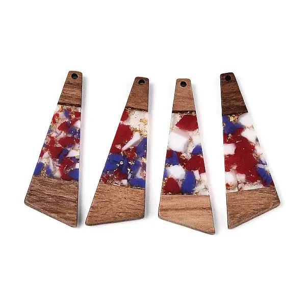 Transparent Resin & Walnut Wood Big Pendants