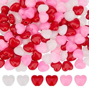 210Pcs 3 Styles Opaque Acrylic Beads