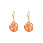 Golden Tone 304 Stainless Steel Enamel Map Dangle Earrings for Women