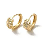 Brass Micro Pave Cubic Zirconia Hoop Earring