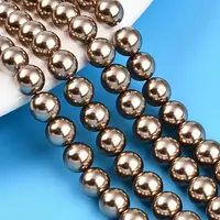 Baking Painted Pearlized Glass Pearl Bead Strands