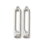 Brass Micro Pave Clear Cubic Zirconia Pendants