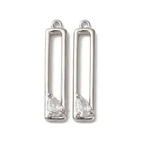 Brass Micro Pave Clear Cubic Zirconia Pendants