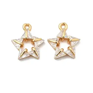 Brass Micro Pave Cubic Zirconia Charms