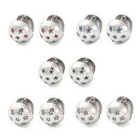 304 Stainless Steel Clear Cubic Zirconia Hoop Earrings for Women