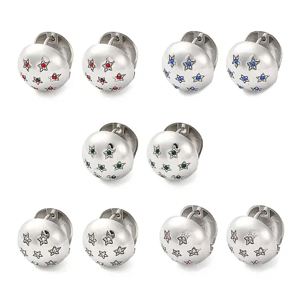 304 Stainless Steel Clear Cubic Zirconia Hoop Earrings for Women