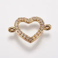 Brass Micro Pave Cubic Zirconia Links
