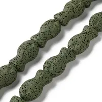 Fish Dyed Natural Lava Rock Beads Strands