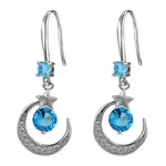 Crescent Moon & Star Drop Earrings